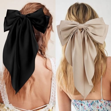 Velscrun Hair Bows for Women Girls - Stylish Satin Hair Clips