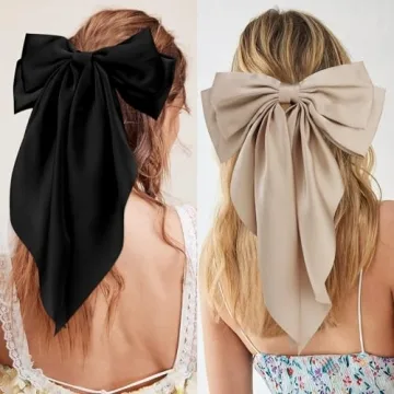 Velscrun Hair Bows for Women Girls - Stylish Satin Hair Clips