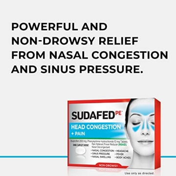 Sudafed PE Non-Drowsy Head Congestion & Pain Relief Caplets