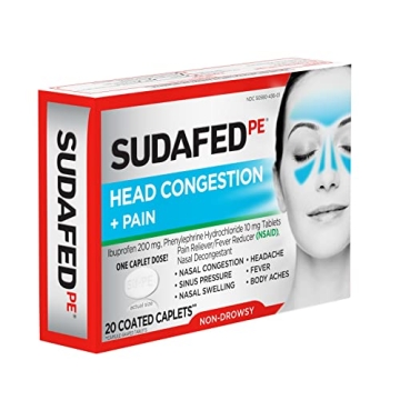 Sudafed PE Non-Drowsy Head Congestion & Pain Relief Caplets