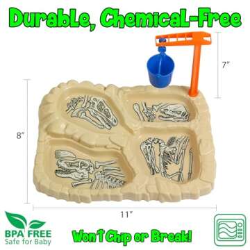 Funwares T-Rex Excavation Plate Engaging Kids' Dinnerware Set: Durable, 4-Section Divided Plate, Ideal for Picky Eaters, Educational Mealtime, Easy Cleaning, Gift for Toddlers