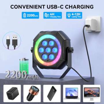 Mini RGB Battery Powered Uplights for Events