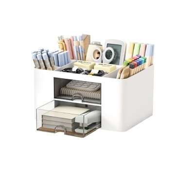 XDRELEC Pen Holder, Office Desk Organizers and Accessories，Multi-Functional Pencil Cup， Pencil H...