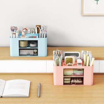 XDRELEC Pen Holder, Office Desk Organizers and Accessories，Multi-Functional Pencil Cup， Pencil Holder for Desk ，Pen Organizer，Desktop Stationary Organizer，Office Organization and Storage (white)