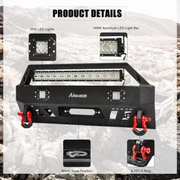 Durable 5th Gen 4Runner Front Bumper with LED Lights