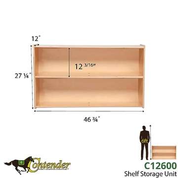 Contender 2 Shelf Horizontal Bookcase (48" Width) |Montessori Shelf - Toy Storage Organizer, Arts, Crafts & Supplies Storage Unit | for Home, Office, Classroom, Daycare