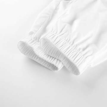 LifeShe Women's Hip Hop High Waist Mesh Patchwork Jogger Pants White