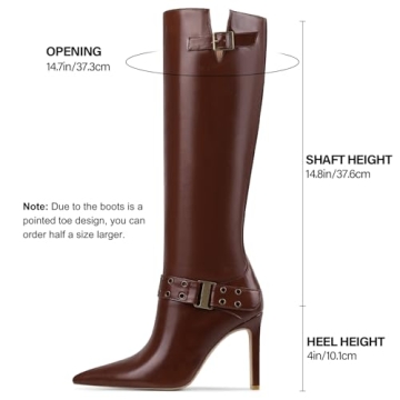 Uacllcau Knee High Boots for Women - Stylish Stiletto Heels