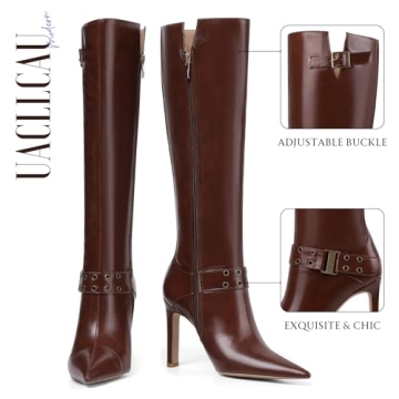 Uacllcau Knee High Boots for Women - Stylish Stiletto Heels