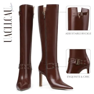 Uacllcau Knee High Boots for Women - Stylish Stiletto Heels