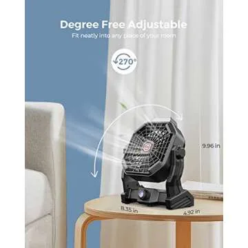 Versatile Camping Fan and LED Lantern for Outdoor Comfort