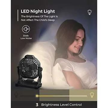 Versatile Camping Fan and LED Lantern for Outdoor Comfort