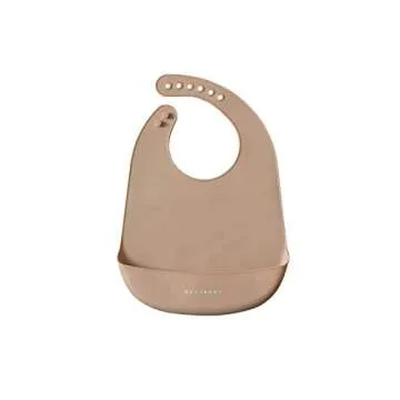 NEUTBABY Silicone Baby Bibs | Set of 2 Light Weight Soft Easy to Clean Waterproof Adjustable Fit Baby Bibs (Muted Blush/Smokey Mauve)