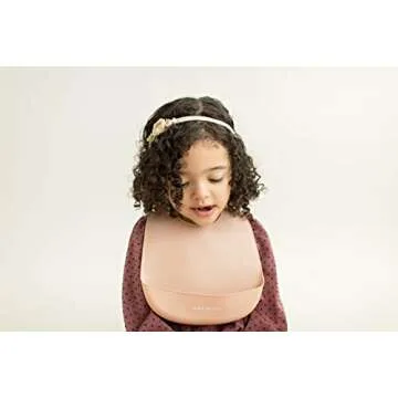 NEUTBABY Silicone Baby Bibs | Set of 2 Light Weight Soft Easy to Clean Waterproof Adjustable Fit Baby Bibs (Muted Blush/Smokey Mauve)