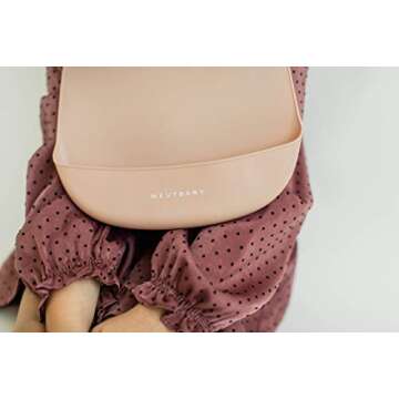 NEUTBABY Silicone Baby Bibs | Set of 2 Light Weight Soft Easy to Clean Waterproof Adjustable Fit Baby Bibs (Muted Blush/Smokey Mauve)