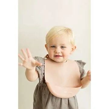 NEUTBABY Silicone Baby Bibs | Set of 2 Light Weight Soft Easy to Clean Waterproof Adjustable Fit Baby Bibs (Muted Blush/Smokey Mauve)