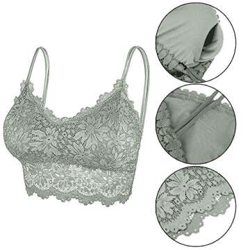 Duufin 5 Pcs Lace Bralettes in Varied Colors for Women