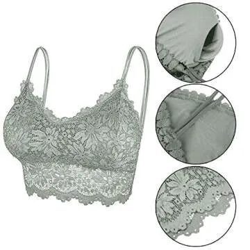 Duufin 5 Pcs Lace Bralettes in Varied Colors for Women
