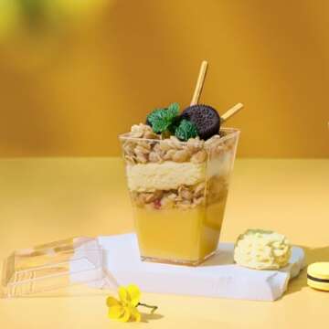 JOLLY CHEF Dessert Cups with Lids and Spoons for Parties