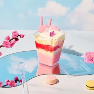 JOLLY CHEF Dessert Cups with Lids and Spoons for Parties