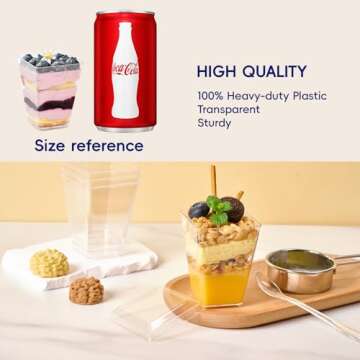 JOLLY CHEF Dessert Cups with Lids and Spoons for Parties