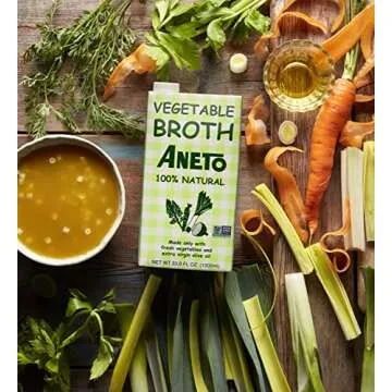 Aneto 100% Natural Vegetable Broth | 34 fluid ounce - 1 Pack | Made in Spain | Whole Ingredients | Gluten Free |