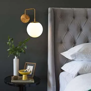 Stylish DAYCENT Gold Plug-in Wall Sconce for Modern Homes