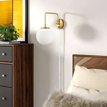 Stylish DAYCENT Gold Plug-in Wall Sconce for Modern Homes
