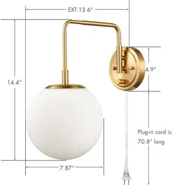 Stylish DAYCENT Gold Plug-in Wall Sconce for Modern Homes