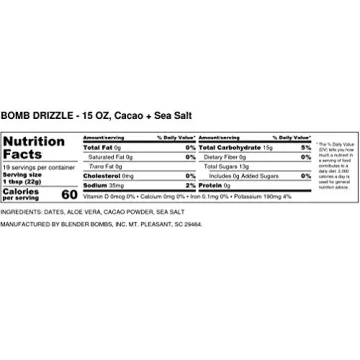 Blender Bombs Cacao Sea Salt Drizzle for Health Connoisseurs