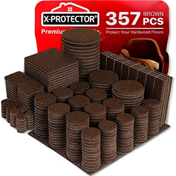 X-PROTECTOR 357 pcs Premium Huge Pack Felt Furniture Pads - Ideal Floor Protectors!