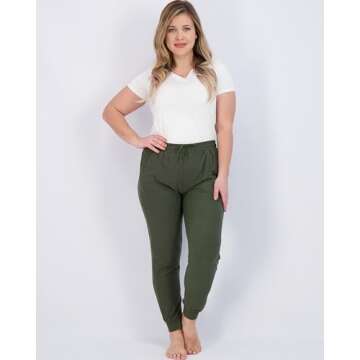 Real Essentials Women's Lounge Jogger Soft Teen Sleepwear Pajamas Fashion Loungewear Yoga Pant Active Athletic Track Running Workout Casual wear Ladies Yoga Sweatpants Pockets, Set 4, M, Pack of 3