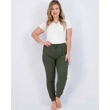 Real Essentials Women's Lounge Jogger Soft Teen Sleepwear Pajamas Fashion Loungewear Yoga Pant Active Athletic Track Running Workout Casual wear Ladies Yoga Sweatpants Pockets, Set 4, M, Pack of 3