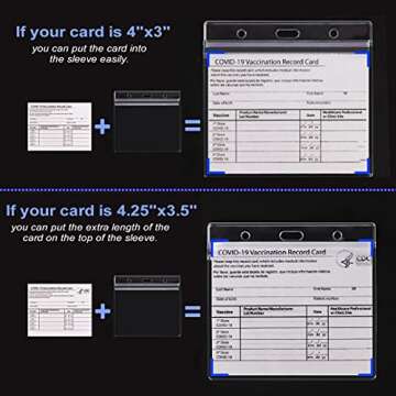 5 Pack Vaccination Card Protector 4 X 3(4.25 X 3.5) Inches, Transparent CDC Vaccine Card Protector Waterproof Resealable Zip(Covid Vaccination Card Holder), Immunization Record Vaccine Card Holder