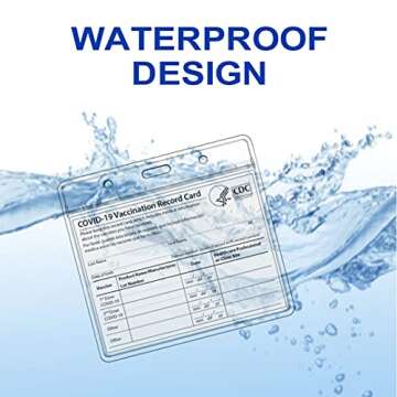 5 Pack Vaccination Card Protector 4 X 3(4.25 X 3.5) Inches, Transparent CDC Vaccine Card Protector Waterproof Resealable Zip(Covid Vaccination Card Holder), Immunization Record Vaccine Card Holder