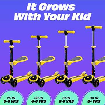 SKIDEE Kick Scooters for Kids 3-5, Adjustable and Fun