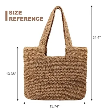 Freie Liebe Straw Beach Bag for Women Summer Woven Tote Bag Shoulder Handbags