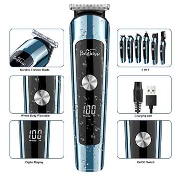 Brightup Waterproof Beard Trimmer for Men - Ultimate Grooming Kit