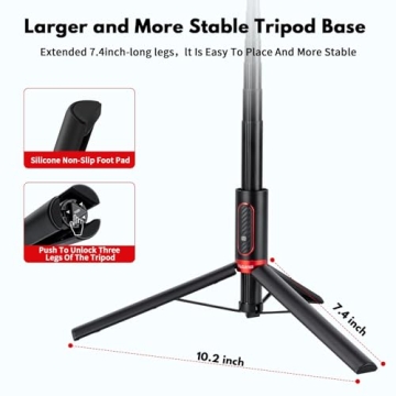 ULCLAYRUS Selfie Stick & Tripod for iPhone and Android