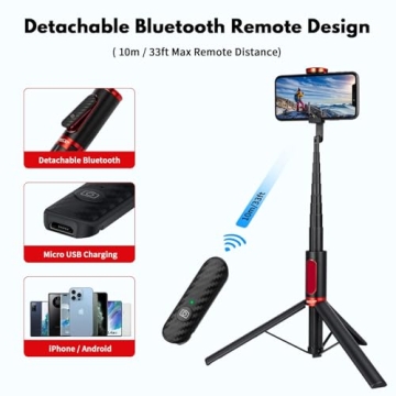 ULCLAYRUS Selfie Stick & Tripod for iPhone and Android