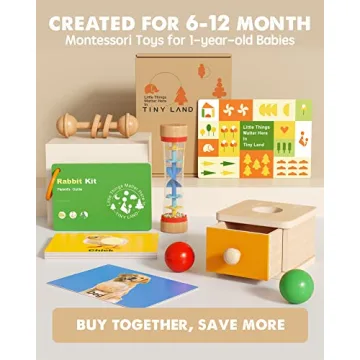 Tiny Land 4-in-1 Montessori Toy Set for Babies 6-12 Months