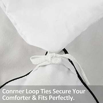 EMONIA Ultra Soft King Duvet Cover 1800 Series 3 Pcs Zipper Closure Breathable Microfiber Duvet Cover Protector Set (1 Duvet Cover & 2 Pillow Shams) Wrinkle Free(King,White)