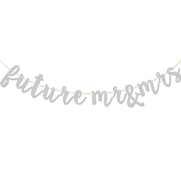 Future Mr & Mrs Banner, Engagement Decorations for Bridal Shower, Bride and Groom Party Pre-Strung (...