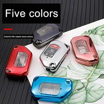 TANDRIVE Key Fob Cover For 2018-2024 Jeep Wrangler Gladiator JL JLU Sahara Rubicon The Sport JT Overland Sport S(2 3 4-Buttons, Black)
