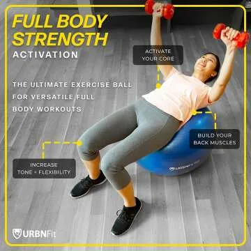 URBNFit Exercise & Yoga Ball for Home or Office