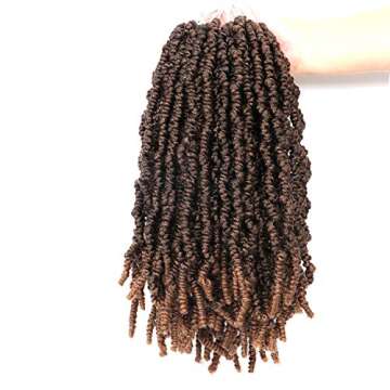 7 Packs 10 Inch Pretwisted Spring Twist Hair Crochet Twist Hair Short Crochet Passion Twist Hair Pretwisted Kinky Twsit Crochet Hair For Black Women (10 Inch 7 Packs, T1B/27#)