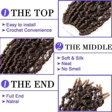 7 Packs 10 Inch Pretwisted Spring Twist Hair Crochet Twist Hair Short Crochet Passion Twist Hair Pretwisted Kinky Twsit Crochet Hair For Black Women (10 Inch 7 Packs, T1B/27#)