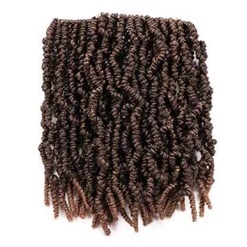 7 Packs 10 Inch Pretwisted Spring Twist Hair Crochet Twist Hair Short Crochet Passion Twist Hair Pretwisted Kinky Twsit Crochet Hair For Black Women (10 Inch 7 Packs, T1B/27#)