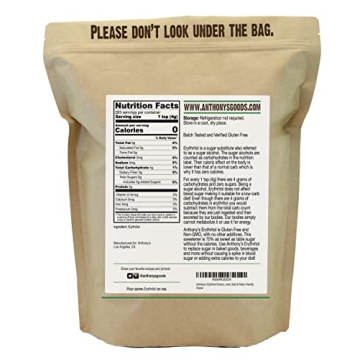 Anthony's Erythritol Granules for Baking and Beverages