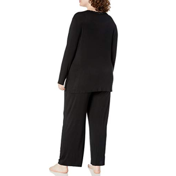 Natori Women's Feathers Knit Long Sleeve PJ in Black